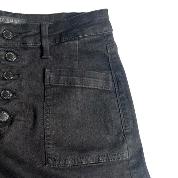 JUDY BLUE Denim Jean Shorts High Waist Button Fly Black US 29 - Picture 5 of 7